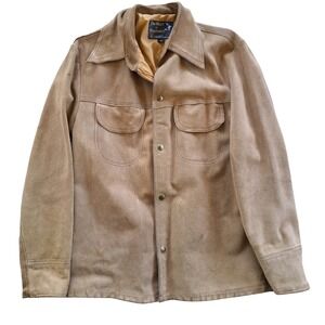 Startown The Shirt Lined Suede Leather Snap Button Workwear Western Welder Shirt